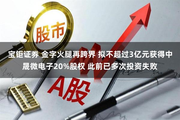 宝钜证券 金字火腿再跨界 拟不超过3亿元获得中晟微电子20%股权 此前已多次投资失败