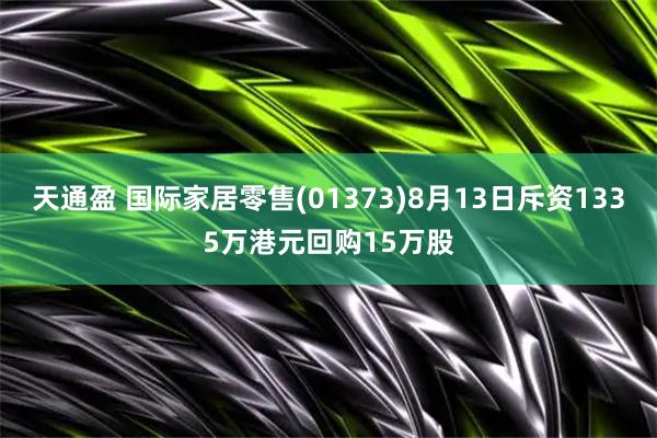 天通盈 国际家居零售(01373)8月13日斥资1335万港元回购15万股