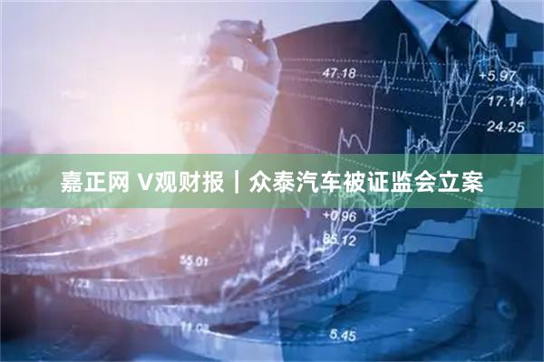 嘉正网 V观财报|众泰汽车被证监会立案